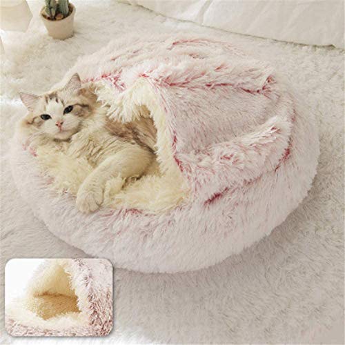 Haustier-Zelt Höhle Bett für Katzen Welpen, flauschig warmes Katzen-Schlafkissen, Indoor-Katzenbett, rutschfest, maschinenwaschbar, M-50 cm