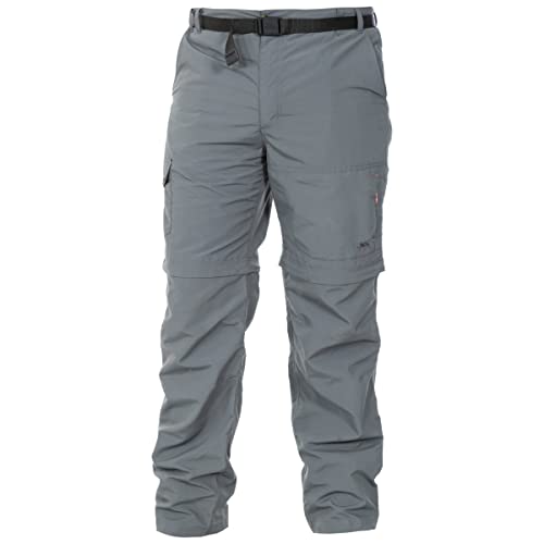 Trespass Herren Insektenabwehrende Schnelltrocknende Hose mit UV-Schutz und abnehmbaren Hosenbeinen Rynne, Carbon, L, MABTTRN10002_CBNL