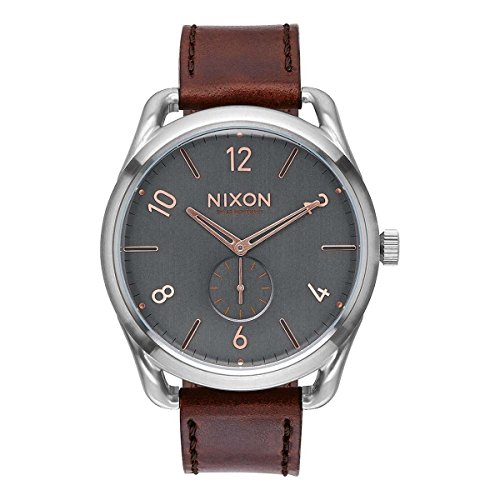 Nixon Unisex Erwachsene Digital Uhr mit Leder Armband A465-2064-00