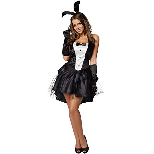 dressforfun 900476 - Damenkostüm sexy Bunny, Kurzes Kleid mit Neckholderoberteil und fünflagigem Rock (S | Nr. 302120)