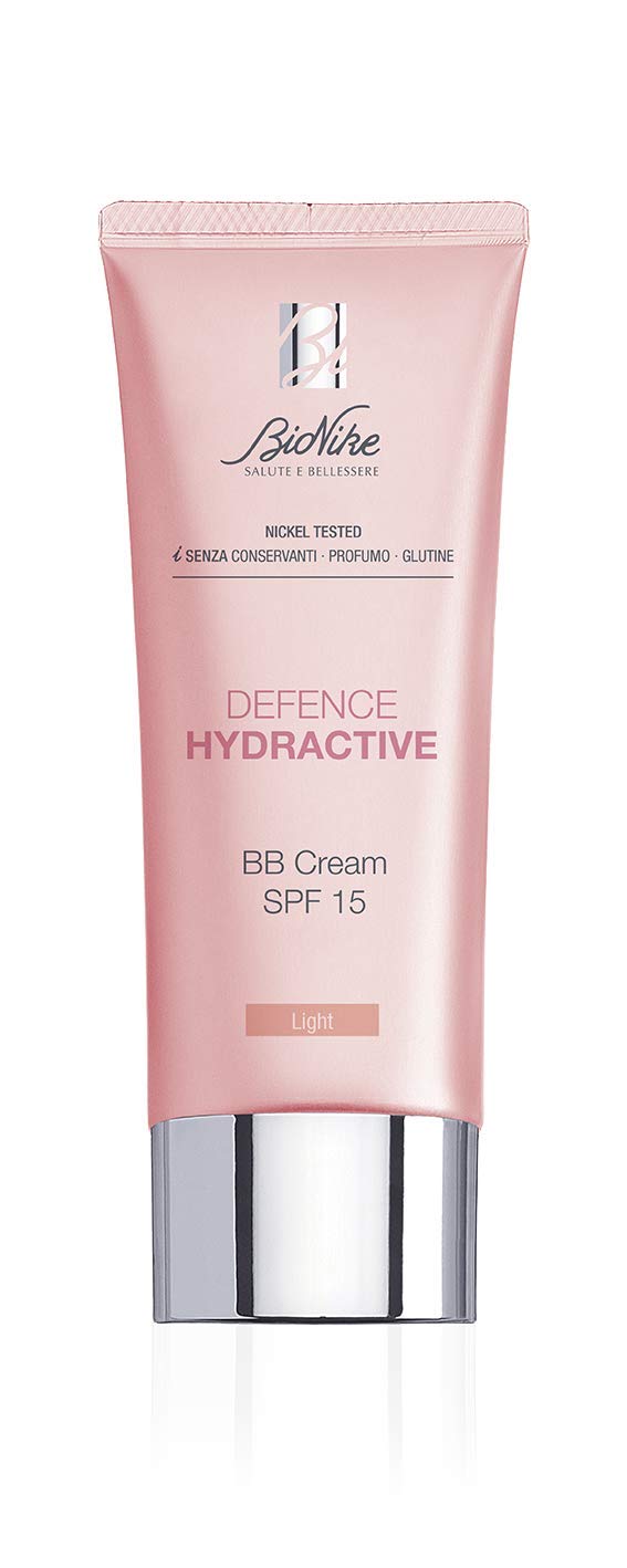 Bionike Defence Hydractive BB Cream Light für empfindliche und intolerante Haut, spendet Feuchtigkeit und schützt ohne zu beschweren, verleiht dem Gesicht Glanz, glättet mit einem natürlichen Effekt,