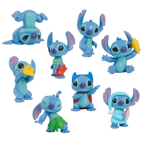 Stitch 46254 Disney’s Lilo Collectible Friends, 8-Piece Figure Set, Blau, 15.24