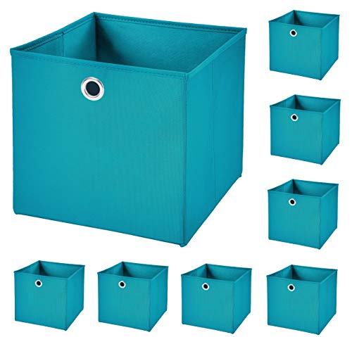 StickandShine 8er Set Türkis Faltbox 28 x 28 x 28 cm Aufbewahrungsbox faltbar