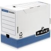 Fellowes Archiv-Schachtel R-Kive PRIMA, weiß-blau (B)200 mm aus 100% recycelter Karton, zu 100% wiederverwertbar (0028501)