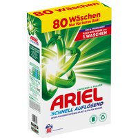 Ariel Pulverwaschmittel, Universal+ Waschmittel, 4.8 kg, 80 Waschladungen, Ausgezeichnete Fleckenentfernung, Schnell Auflösend Gegen Pulverrückstände Selbst In Kaltem Wasser