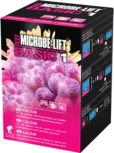 MICROBE-LIFT Basic 1 - Calcium - (Qualitäts-Calciumzusatz für jedes Meerwasser Aquarium, Pulverform, verwenbar für die Balling-Methode, Korallen Versorgung) 2000 g.