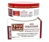 First Lady Premium AHA Maxi Tone Hautaufhellende Gesichts- und Körpercreme, 500 g, mit Kollagen- und Elastin-Proteinen