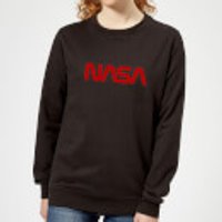 NASA Worm Rot Logotype Damen Sweatshirt - Schwarz - XL - Schwarz
