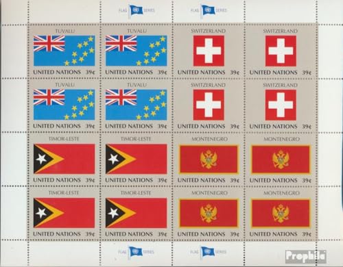 Prophila Collection UNO - New York 1041-1044Klb Kleinbogen (kompl.Ausg.) gestempelt 2007 Flaggen (Briefmarken für Sammler) Flaggen/Wappen/Landkarten