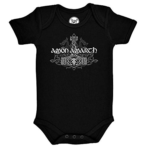 Metal Kids Amon Amarth (Thors Hammer) - Baby Body, schwarz, Größe 68/74 (6-12 Monate), offizielles Band-Merch