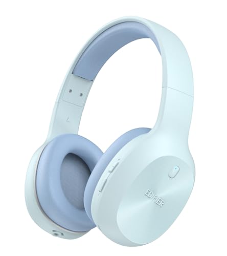 Edifier W600BT Kabellose Over-Ear Kopfhörer, Bluetooth V5.1, Kristallklare Anrufe, 40mm Treiber, 30 Stunden Wiedergabezeit, Verbindung mit 2 Geräten, Integriertes Mikrofon, Leicht - Blau