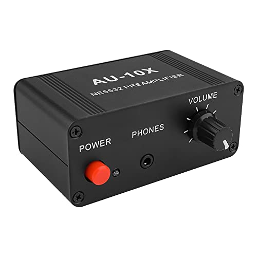 Duendhd AU-10X NE5532 Vorverstärker für Audio-Signal, Vorverstärkerkarte für Kopfhörer, Verstärker 20 dB, Cinch, 3,5 mm, Lautstärkeregler, Tone DC 12 V