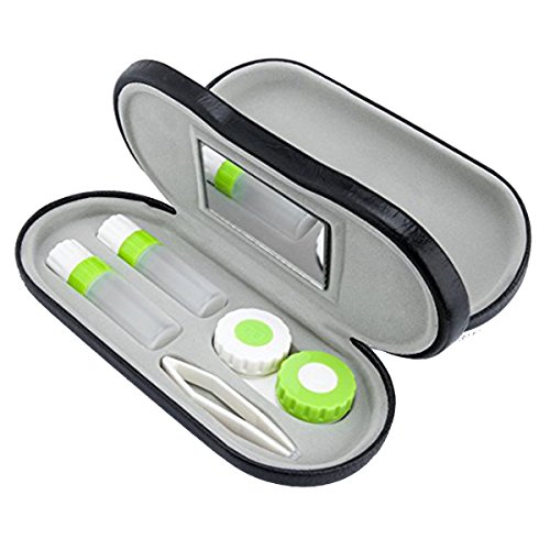 rosenice 2-in-1- und Kontaktlinsenbehälter doppelte Verwendung tragbar für Home Travel Kit (schwarz)