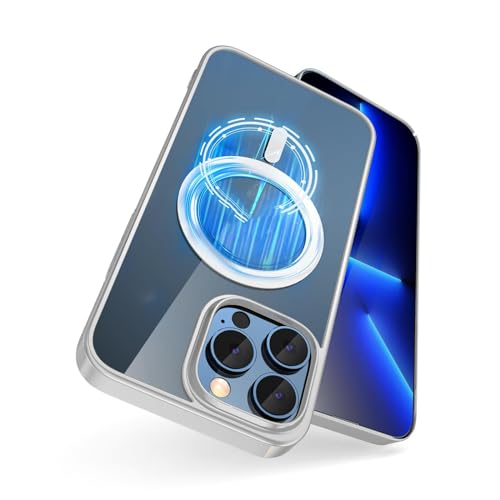 CHNZUX Magnetisch Hülle Für iPhone 15 ProMax/15Pro/15Plus/15 Transluzente Matte Anti-Fingerabdruck Stoßfeste Kratzfeste Schutzhülle magnetische Handyhülle (Silver,15pro max)