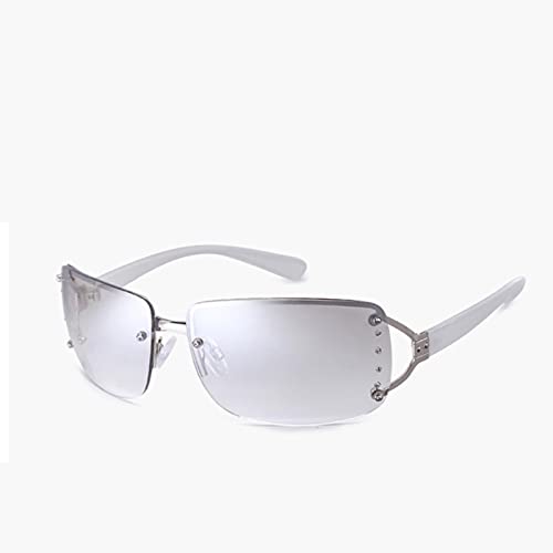 XMYNB Sonnenbrille Gradient Sonnenbrille Frauen Dame Sommerstil Sonnenbrille Sämtennes Sonnenbrille Weibliche Uv400-C06 Silver,Sunglasses