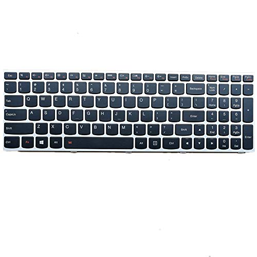 FQ Laptop Tastatur für Lenovo E50-70 E50-80 E51-80 Schwarz Mit Silber nem Rahmen Keine Hintergrundbeleuchtung Amerikanische Version