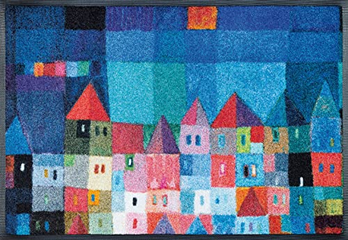 Fußmatte »Colourful Houses«, wash+dry by Kleen-Tex, rechteckig, Höhe 7 mm, In- und Outdoor geeignet