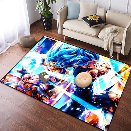 ZENCIX Anime-Teppich, rutschfest, weich, verdickt, Verriegelungskante, groß, 3D-Druck, Cartoon-Matten, Teppich für Schlafzimmer, Wohnzimmer, 60 x 90 cm, 7