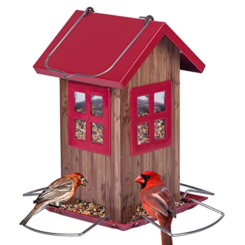 Kingsyard Metall Vogelfutterspender zum Aufhängen, Vogelfutterhaus für Wildvögel, Vogel Futterstation Wetterfest, ganzjährige Fütterung