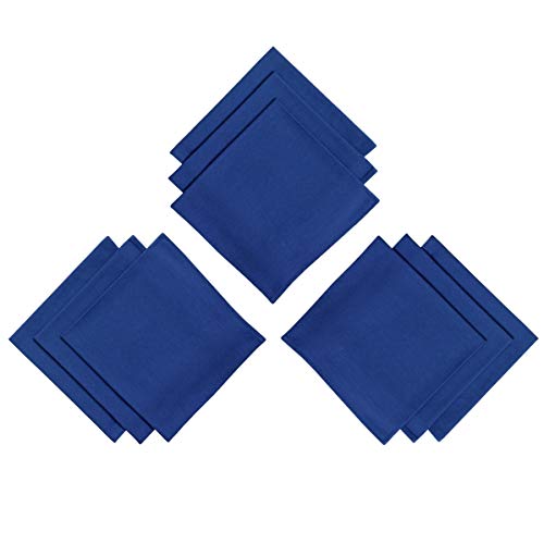 Daloual 9er Pack Textil Servietten Stoffserviette 45cm x 45cm aus 100% Baumwolle in Blau