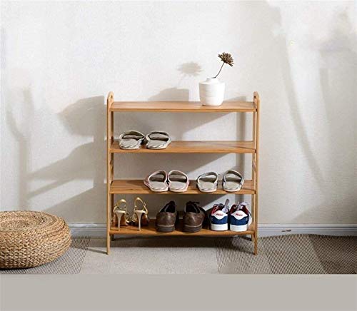 TEmkin Schuhschrank für Zuhause, Schuhregal, mehrschichtig, multifunktionales Lagerregal mit 4 Ebenen, Schuhregal aus natürlichem Bambus, Aufbewahrungs-Organizer, Schuhkarton
