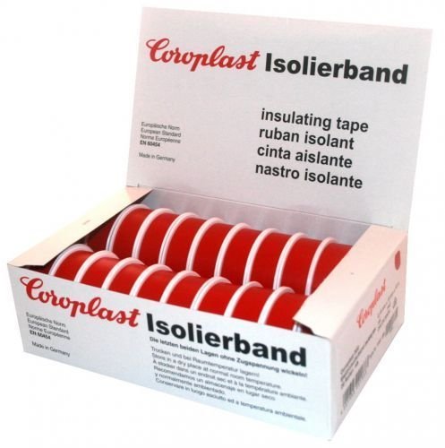 Isolierband Coroplast Box VDE Isoband Klebeband Elektriker Band Rot Globe Warehouse®