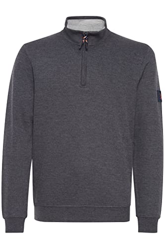 Indicode Herren Arcelino Sweatshirt Zip-Troyer, Größe:L, Farbe:Charcoal Mix (915)
