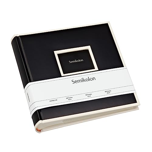 Semikolon (351136) 200 Pocket Album black (Schwarz) - Fotoalbum/Fotobuch mit Einschubtaschen für 200 Bilder im Format 10x15 cm - 2 Bilder pro Seite - Format: 23 x 22,3 cm