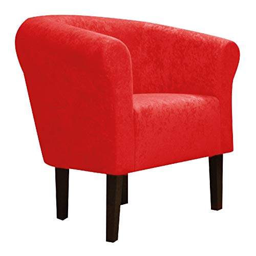 FORTISLINE Clubsessel Loungesessel Cocktailsessel Monaco 2" Mikrovelur W426_13 (Rot)