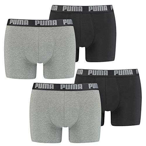 PUMA Boxershort 4er Pack Herren 4 Boxer Edition (Dark Grey Mel / Black-691, M)