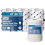 Tork Reflex Starke Mehrzweck-Papierwischtücher Weiß M4, SmartCore, 6 × 450 Blatt, 473472