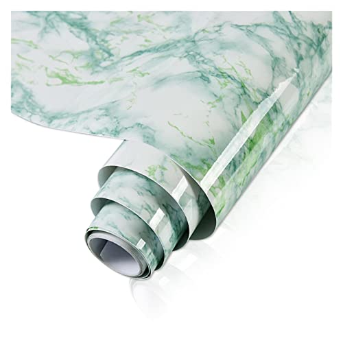 QSBVSO Marmor wasserdichtes Vinyl Selbstkleber Tapetenaufkleber modernes Papier Compatible With Küchenschrank Wohnzimmer Wandaufkleber Film Film (Color : Light Green, Size : 60cm x 5m)