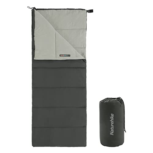 Naturehike Schlafsack für Erwachsene, Leichter Rechteckiger Spleißbarer 3 Jahreszeiten Schlafsack, für Outdoor Camping, Wandern (Grau)