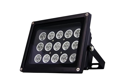 INSTAR IN-907 mit unsichtbaren 940nm Infrarot LEDs - sehr starker Scheinwerfer Spotlight Flutlicht (940nm unsichtbare LEDs, 60 Grad) in schwarz