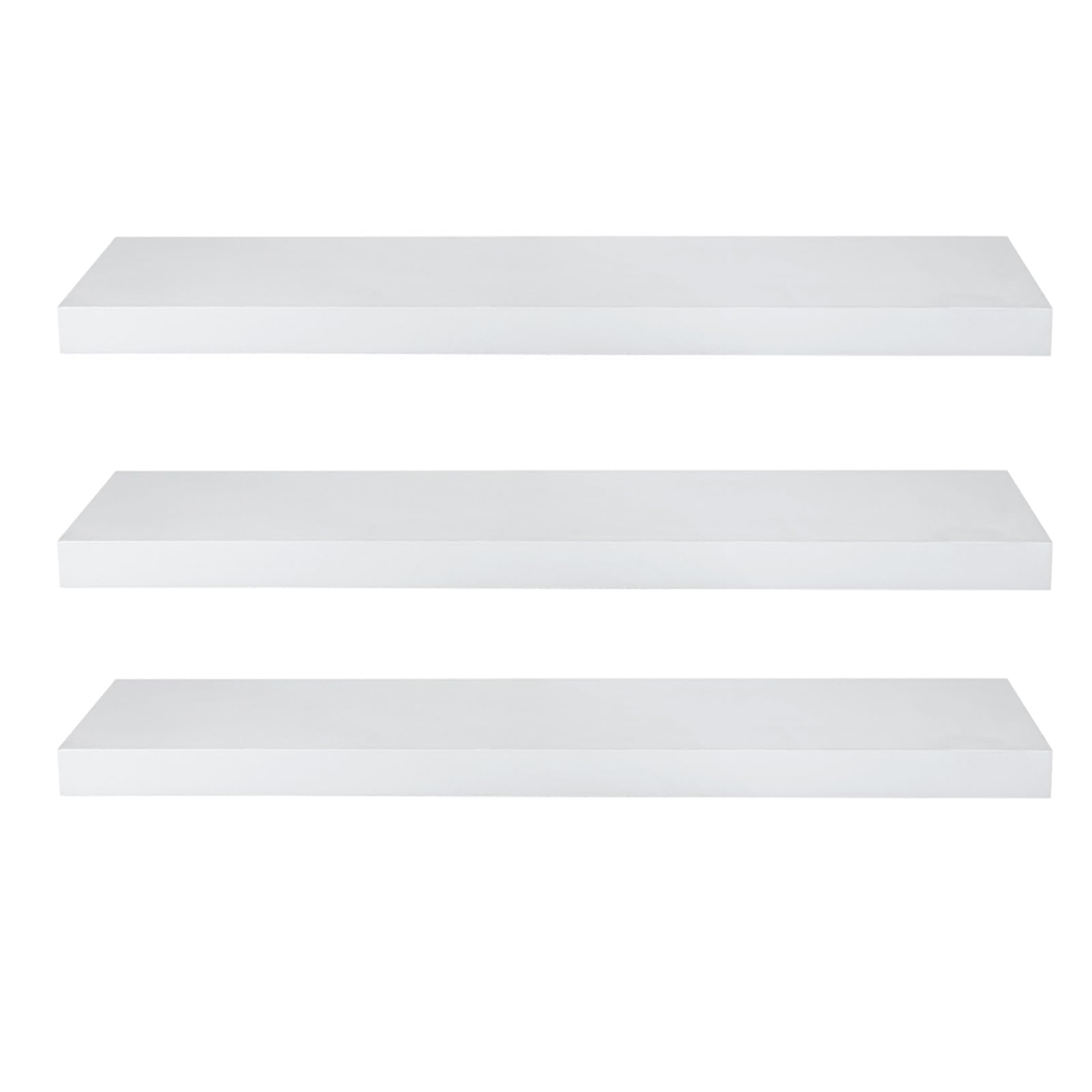 eSituro Wandregal, schwebendes weißes Regale für Wandmontage, 3er-Set Schweberegal Hängeregal Wandbrett im Wohnzimmer Schlafzimmer Küche Badezimmer, 40x3,8x22,9 cm