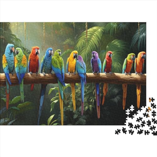 Papageienschwarm 1000 Teilefür Erwachsene TeensImpossible Puzzle Papageienschwarm Herausforderndes Wohnkultur Puzzle Geschenk Moderne Wohnkultur 1000pcs (75x50cm)