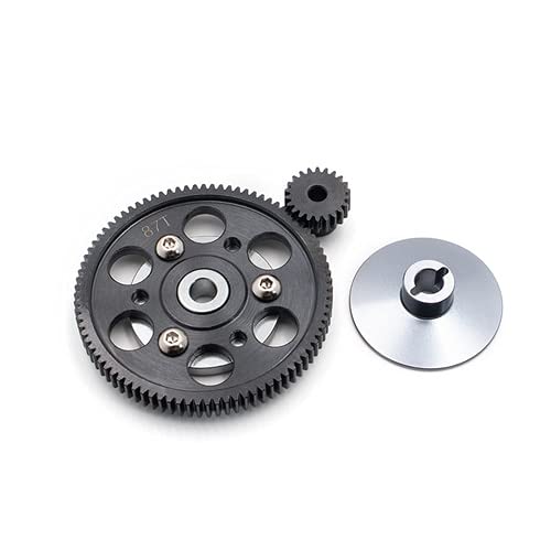 GzxLaY [Fernbedienung Spielzeugteile] Axial SCX10 Steel Gear 87T/22T Motor Ritzel + Getriebe Getriebe für 1/10 RC Cars Ersatzteile - sievironmentell freundliche Materialien