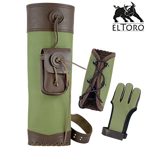elToro Horrido Line Set - Armschutz, Rückenköcher und Handschuh (Größe M); Zubehör für Bogenschießen, Pfeil und Bogen, Bogensport