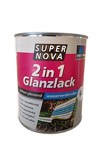 SUPER NOVA 20005059007001 Glanzlack 2in1, Silbergrau, 750 ml