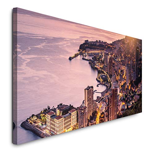 Paul Sinus Art GmbH Montecarlo Monaco 120x 50cm Panorama Leinwand Bild XXL Format Wandbilder Wohnzimmer Wohnung Deko Kunstdrucke