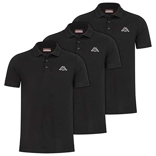 Kappa Herren Polo VELEOT 3 Polo Shirt 3er-Pack s/s 707408 Caviar L