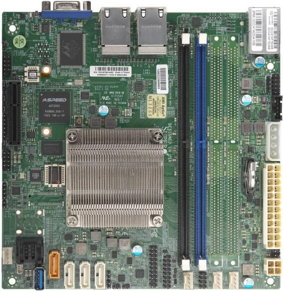 Super Micro SUPERMICRO A2SDi-8C-HLN4F - Motherboard - Mini-ITX - Intel Atom C3758 - USB3.0 - 4 x Gigabit LAN - Onboard-Grafik (MBD-A2SDI-8C-HLN4F-O)