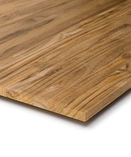 BioMaderas Teak Massivholz Regalboden 18mm Stärke/Tischplatte/Arbeitsplatte/Möbelbauplatte/Zuschnitt/FSC® 100% durchgehend