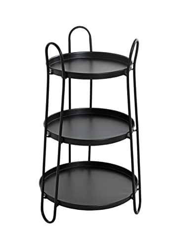 HAKU Möbel Beistelltisch, Metall, schwarz, Ø 43 x H 72 cm