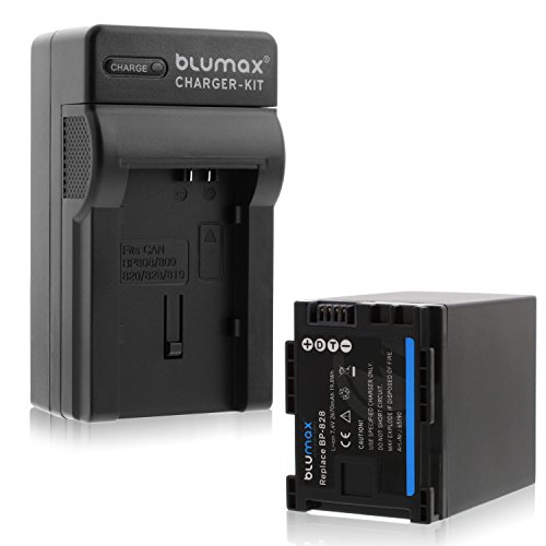 Blumax BP-828 2400mAh + Ladegerät BP-828 | passend zu diversen Canon Kameramodellen