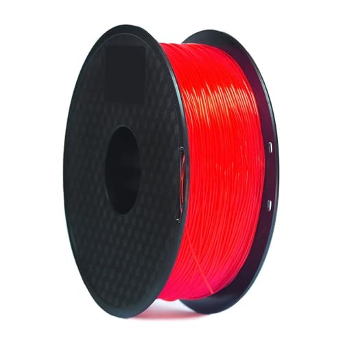3D-Drucker-Filament 3D-Druck Filament TPU flexibel elastisch Nettogewicht 1000 g 320 m 1,75 mm (Color : Trans red)