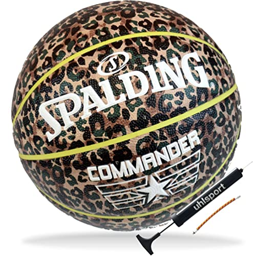 Spalding-Basketball Indoor/Outdoor Commander Größe 7 + Ballpumpe