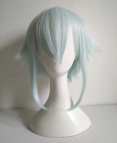 2 colors Sword Art Online Sword Sinon Wig Asada Shino Green Blue Heat Resistant Synthetic Hair Cosplay Wigs + Wig Cap blue
