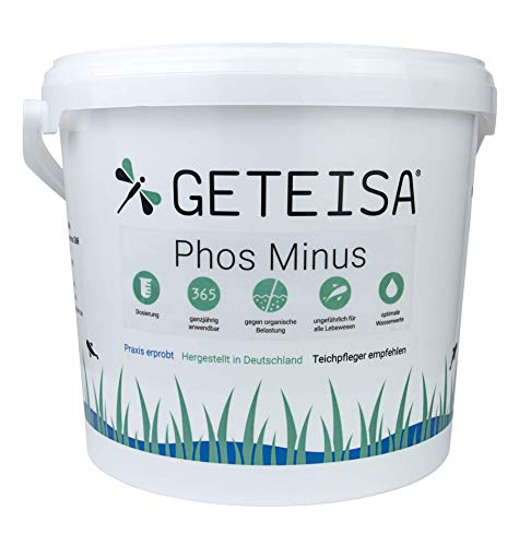 GETEISA Phos Minus 2,5 kg • Natürlicher Phosphatbinder Teich • Phosphatentferner Gartenteich, Schwimmteich • Phosphatwert reduzieren • Wasserwerte optimieren • Fadenalgenfrei