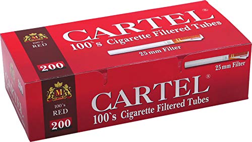 Cartel Filterhülsen 100s 25mm + STOPFGERÄT für 100mm Hülsen (Cartel Filterhülsen 100s 2000 Stück - 10 x 200 Hülsen 25mm Zigarettenhülsen Cigarette Tubes)